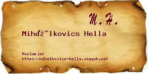 Mihálkovics Hella névjegykártya